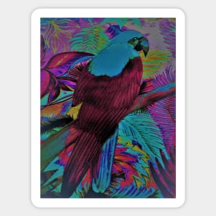 VIBRANT PARROT MACAW TROPICAL PALM EXOTIC BIRD ART DESIGN DECO POSTER PRINT Sticker